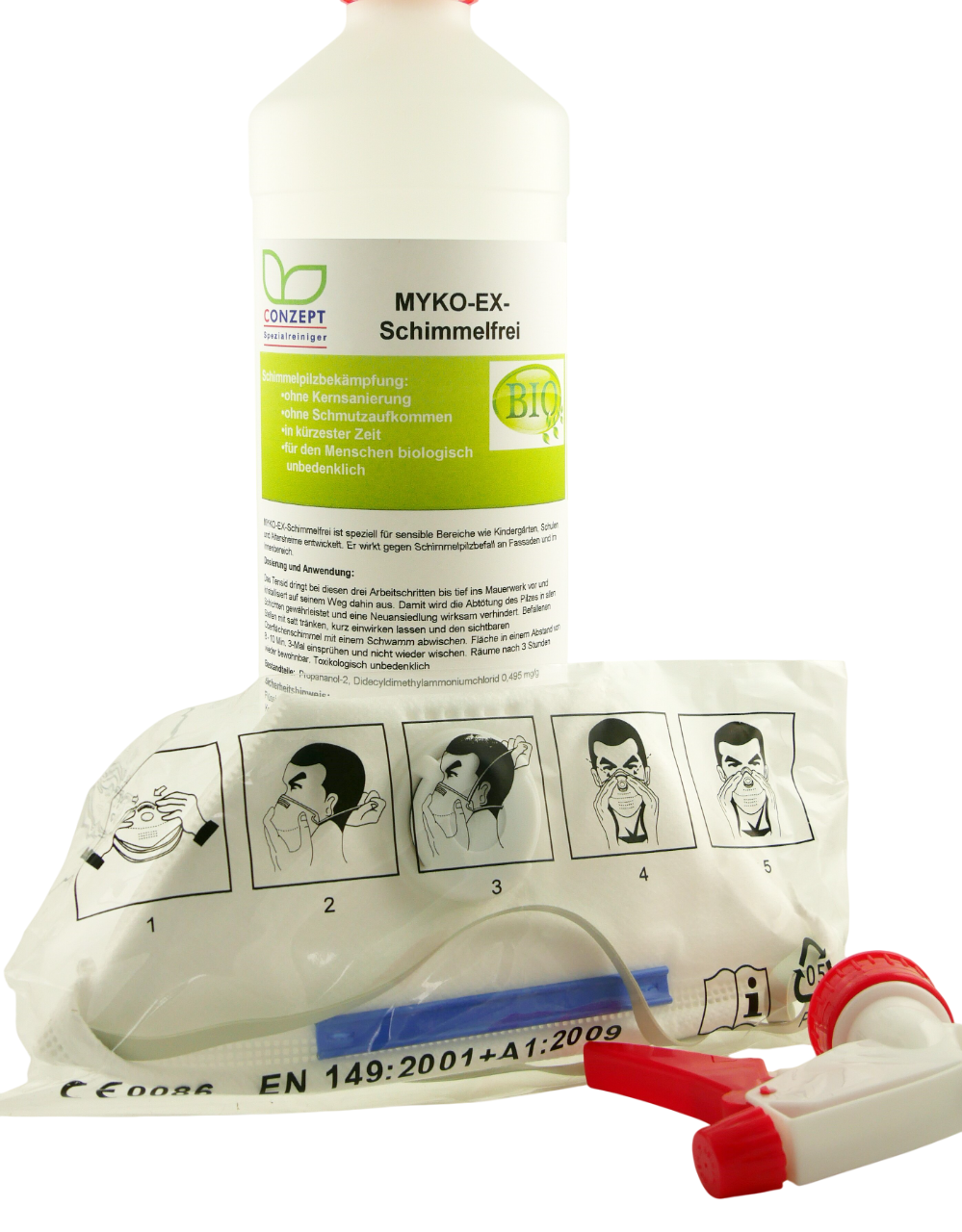 MYKO-EX Schimmelfrei (1 Liter) + Maske (1 Stück)